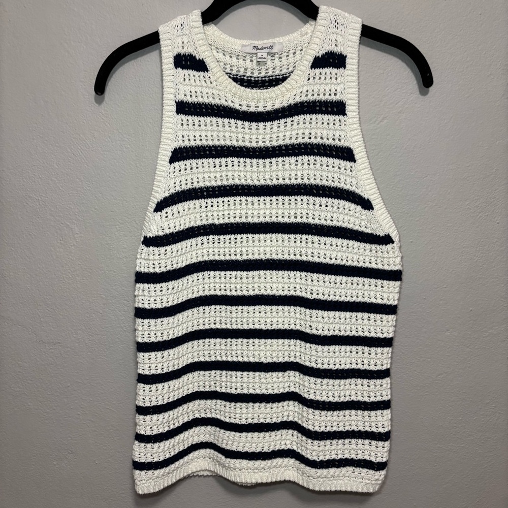 Madewell Crochet-Knit Crewneck Sweater Tank | Size M - Picture 4 of 10